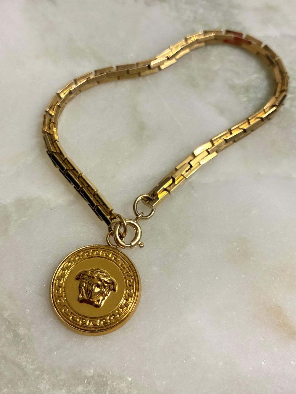Versace Medusa Button Charm Bracelet Upcycled